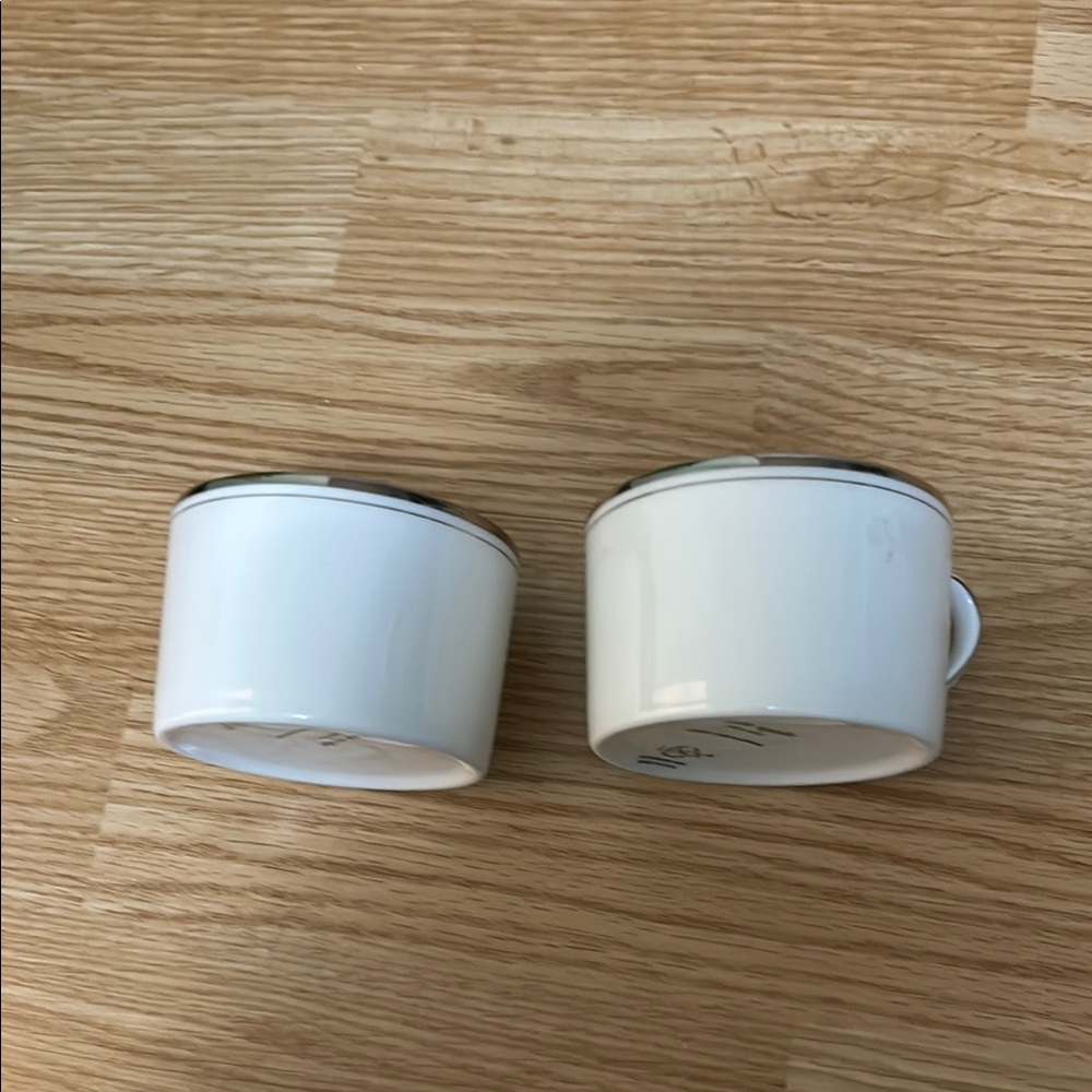 Kate Spade White Teacups with Silver Accent